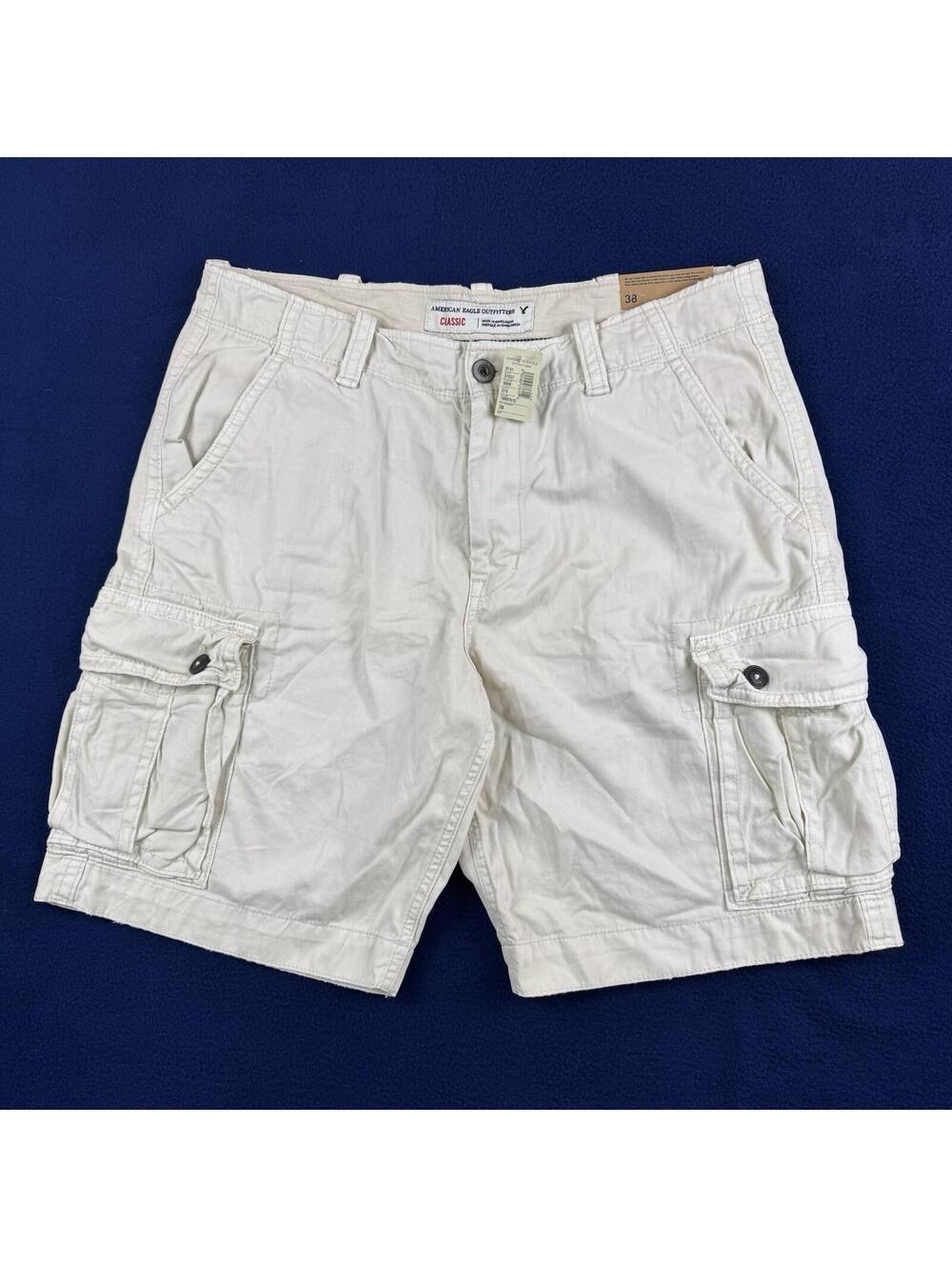 American Eagle Outfitters Classic Cargo Shorts Mens 38 Beige Khaki Utility NWT